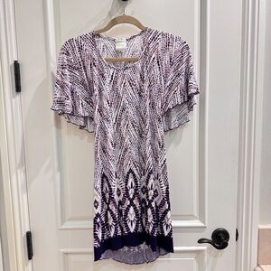 Ana Sui Casual Open Back Mini dress with flutter sleeves - Petite XS